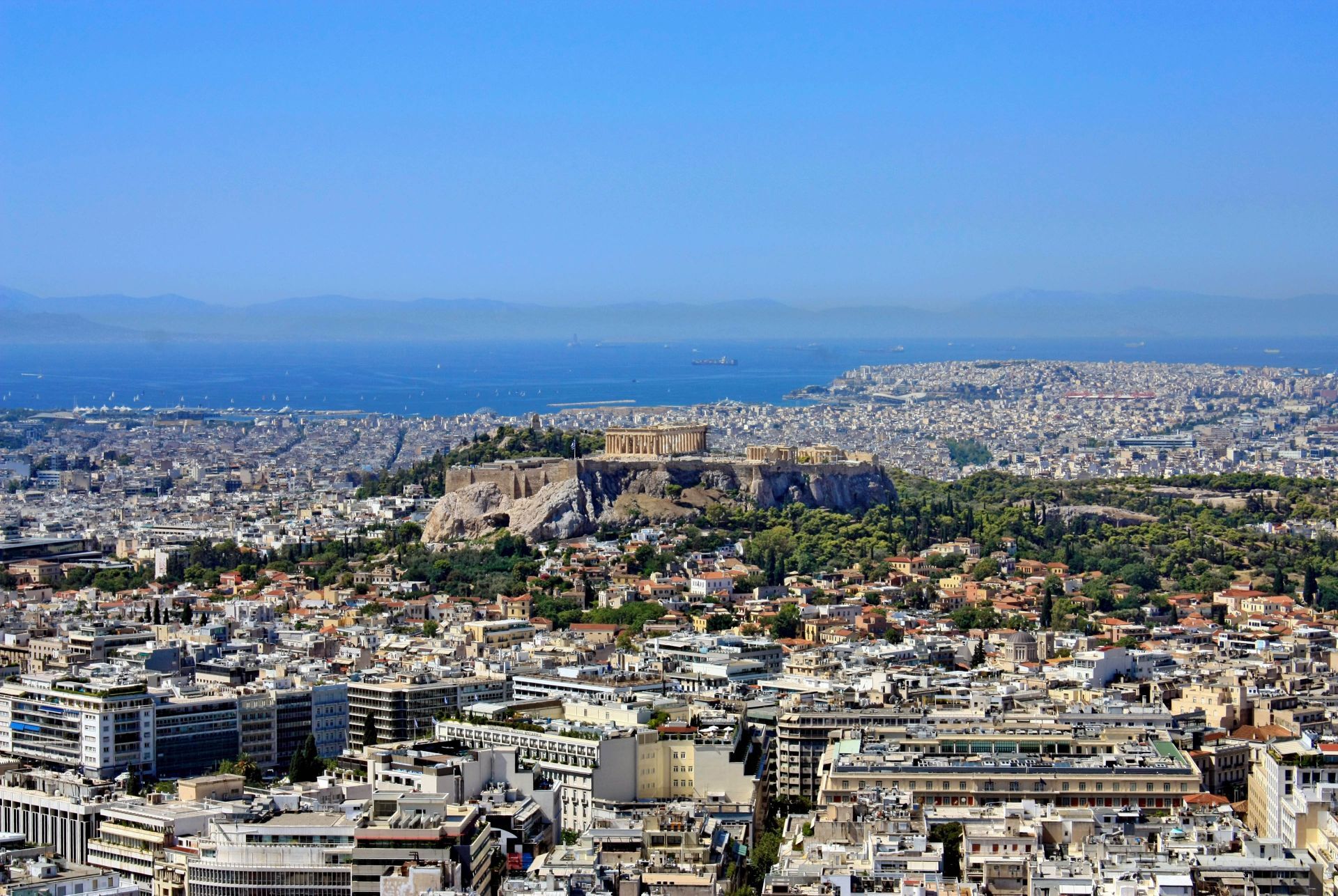 View of Athens Greece from Lycabettus Hlill