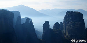 The rock formations of Meteora