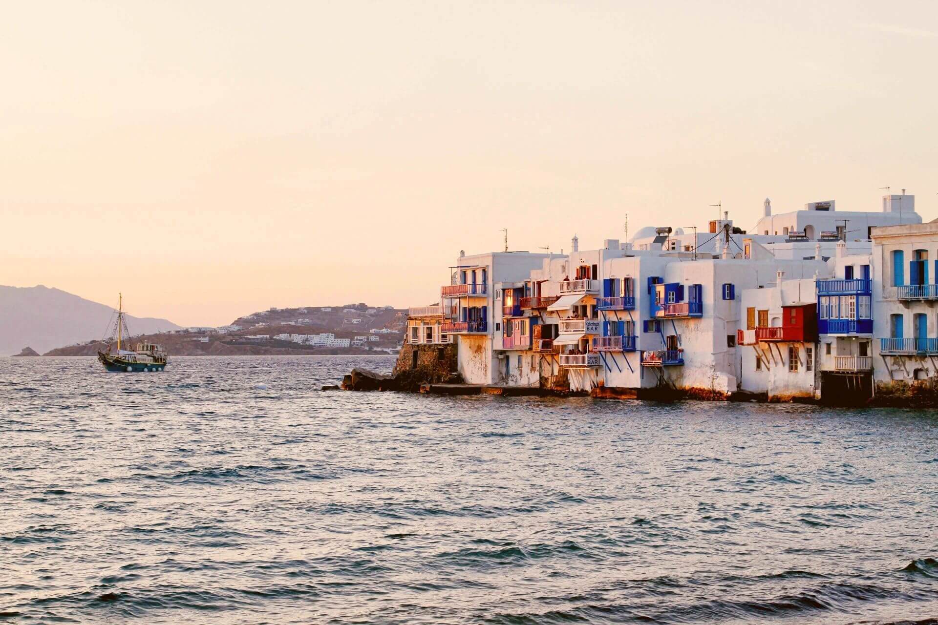 Little Venice in Chora, the town of Mykonos