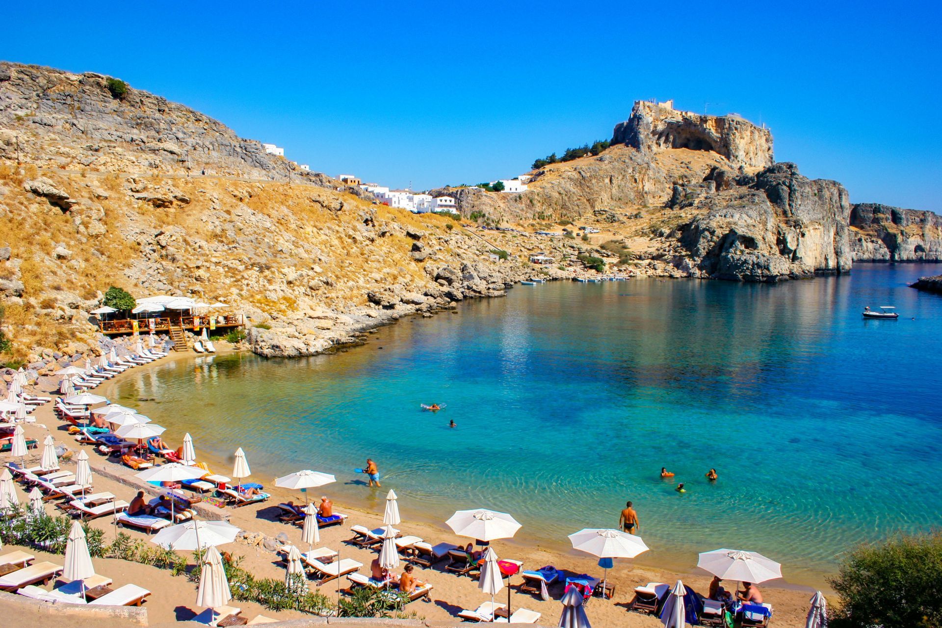 The beach of Agios Pavlos in Lindos