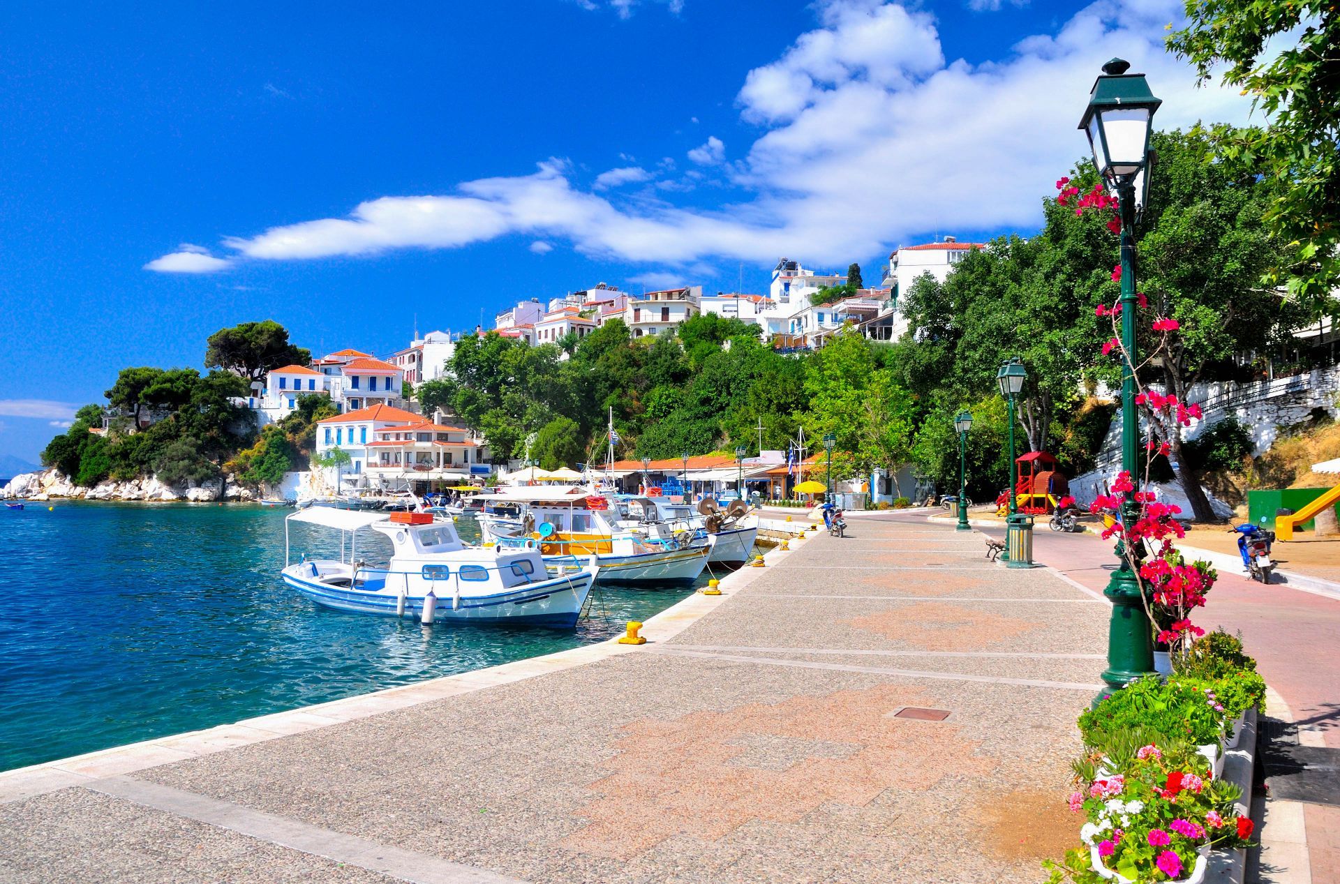Sporades Greece: The main town of Skiathos island