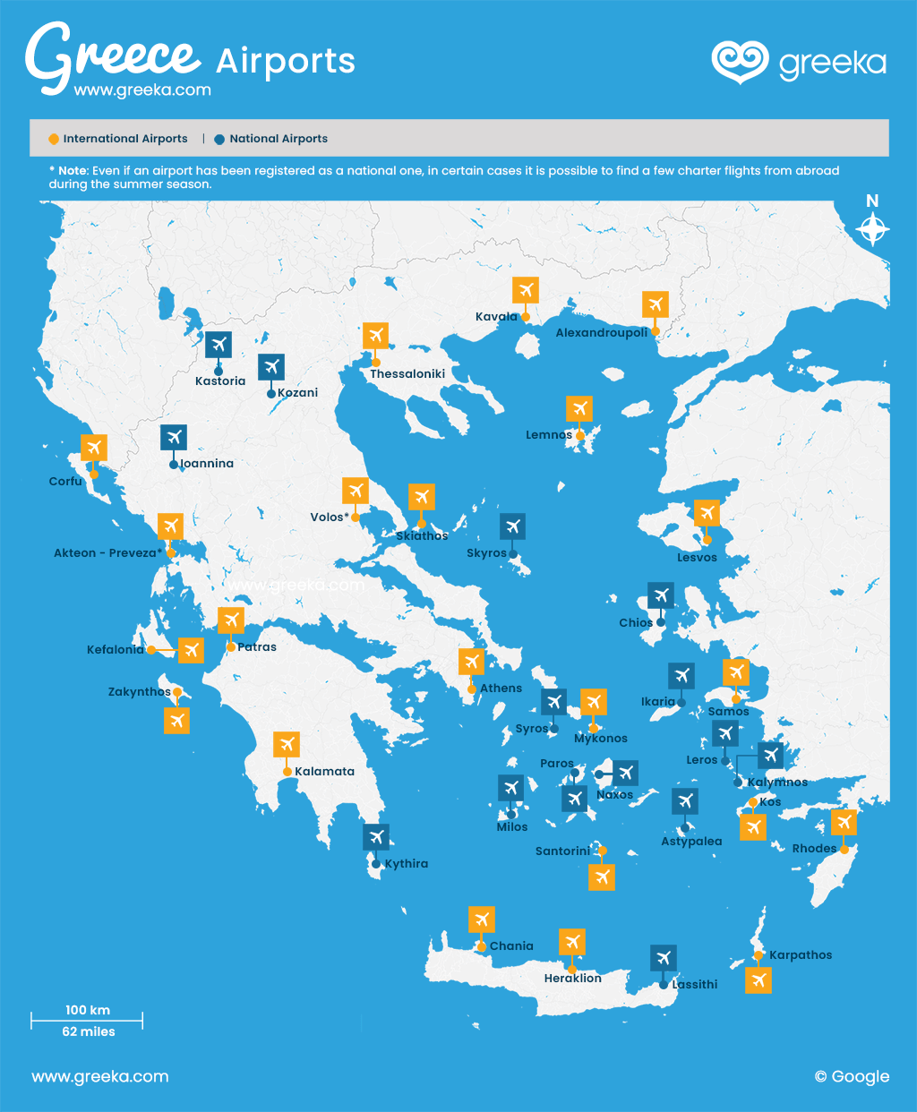 Greece Airports map
